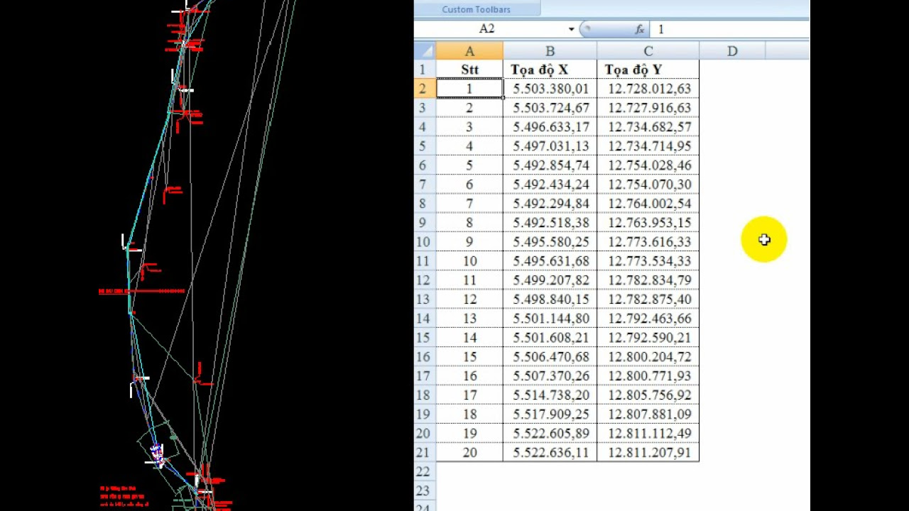 ♥️ Lấy tọa độ điểm trên autocad xuất sang excel - Lấy... - youtube