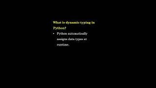 What is Dynamic Typing in Python? #python #CodingInterview
