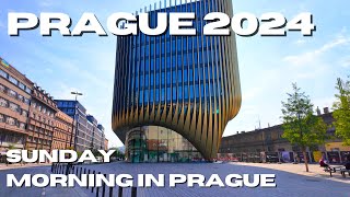 PRAGUE Walking Tour 🇨🇿 Early Morning | Masaryčka building by Zaha Hadid [4K VIDEO]