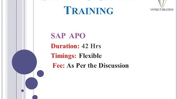 SAP APO Training Videos | SAP APO Demo