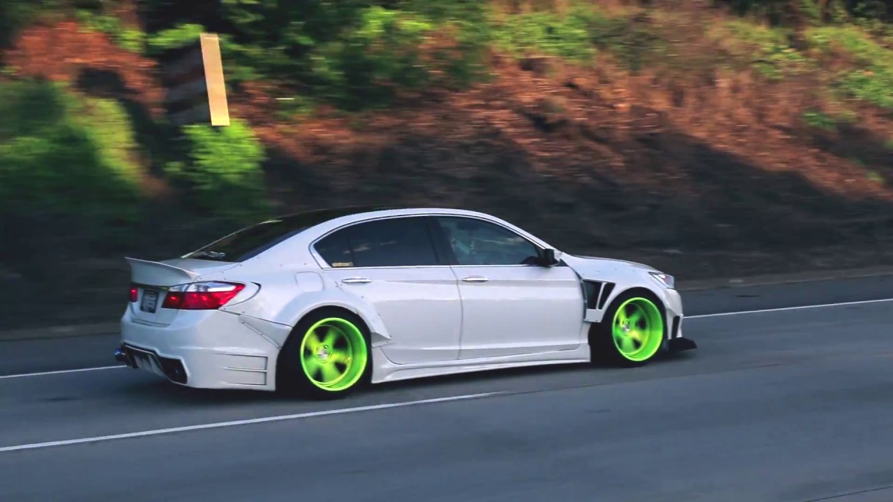 Bagged wide body 9th Gen Accord By Luxury Equips - YouTube