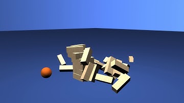 Jenga with ball hit Simulation