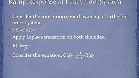 Ramp response of  the first order system