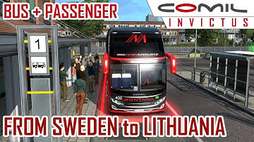 Euro Truck Simulator 2 | Bus and Passenger Mod | Night Trip From Sweden All The Way to Lithuania