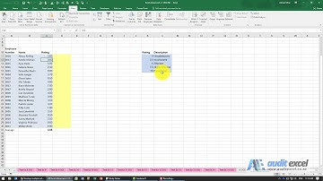 Categorise HR Ratings in Excel exercise with VLOOKUP- Solution video link shown in description