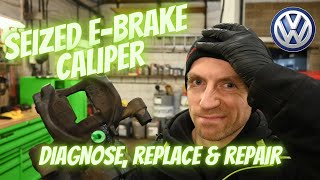 Diagnosing & Replacing a 2014 VW Golf Rear Brake Caliper With Electronic Handbrake