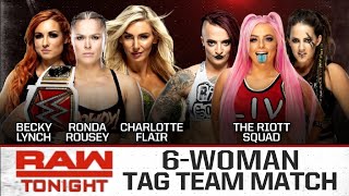 Ronda Rousey, Becky Lynch \& Charlotte Flair Vs The Riott Squad 01\/04\/2019 (En Español)