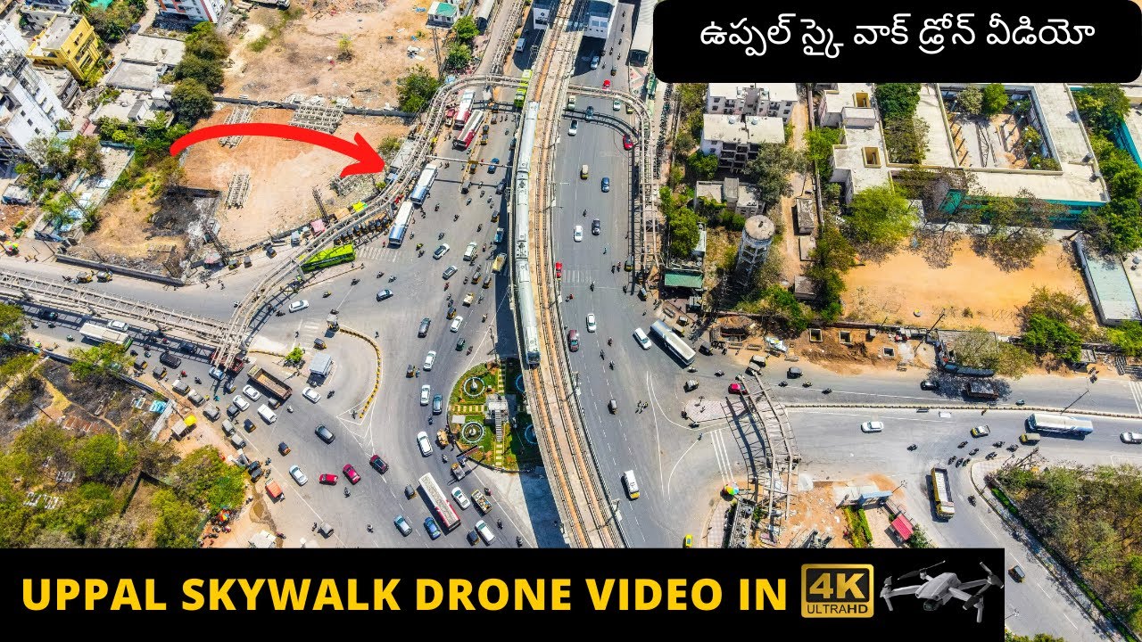 Uppal Skywalk Aerial View ఉప్పల్ స్కై వాక్ డ్రోన్ వీడియో YouTube