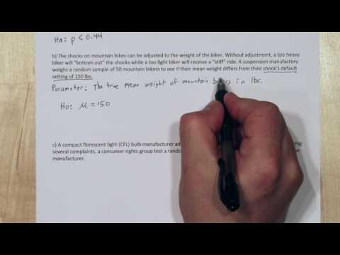 Stating Hypotheses &amp; Defining Parameters