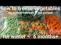 how to freeze vegetables at home for winter in 3 easy steps | diy frozen green peas, beans, carrots