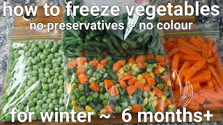 how to freeze vegetables at home for winter in 3 easy steps | diy frozen green peas, beans, carrots