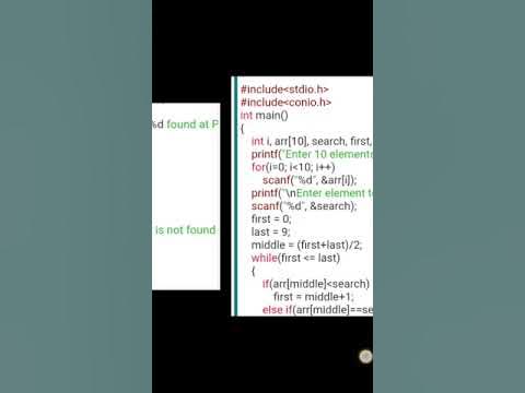 Binary Search Program in C Programming Language🏵🍩🍔🍜🍎🍅🌹🌻🌼 - YouTube
