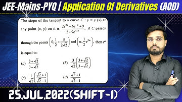 The slope of the tangent to a curve C: y = y(x) at any point (x, y) on it is || Let