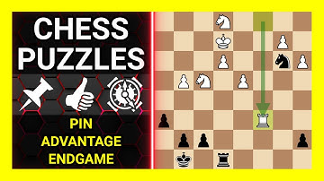 Chess Puzzles to Practice. Themes: Pin, Advantage, Endgame. Learn Chess