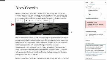 A demo of version 2.1 of the Block Accessibility Checks plugin for WordPress