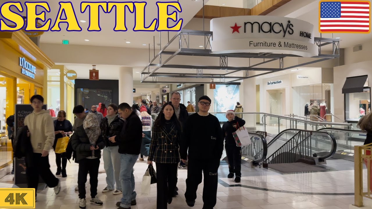 🇺🇸 🎅Bellevue Square 4K Christmas Eve 2025🎁  Seattle Walking Tour 🛍️ 