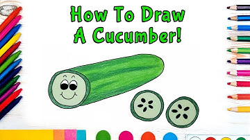 How To Draw A Cucumber! (Art For Kids!) - Easy Step By Step Beginner Art/Drawing Lesson!