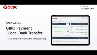 OCBC Velocity: How to create a GIRO payment (Maker and Authoriser are same person)