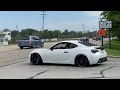 Turbo subaru brz sends it leaving cars  coffee beautiful sounding turbo brz