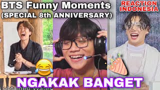 SAMPE SAKIT PERUT🤣!!! || BTS laughing so hard (BTS Funny Moments) || REACTION (Indonesia)