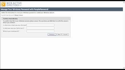 Active Directory Self-Service Password Reset and More:  Using the PeoplePassword Recovery Center