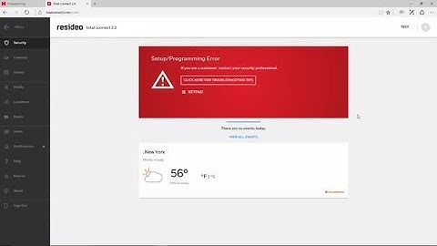 How to correct the Total Connect 2.0 setup/programming error for all-in-one panels - Resideo