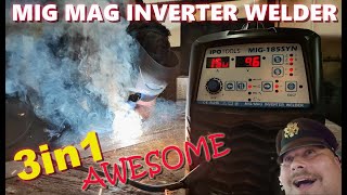 Inverter welding machine IPOTOOLS MIG185 Synergic 3 in 1 UNBOXING & TEST