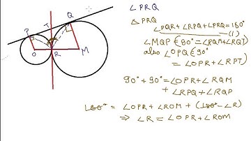 Tangents to two externally touching circles and the angle they subtend at the point of contact