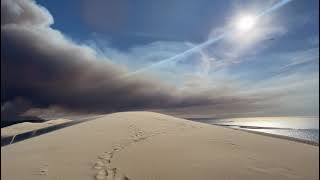 Incendies en Gironde : le feu vu depuis la dune du Pilat