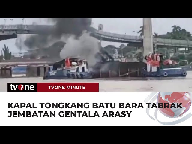 Jembatan Gentala Arasy Ikon Jambi Ditabrak Kapal Tongkang Batu Bara | tvOne Minute class=