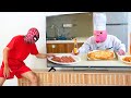 5 spiderman bros vs magic television  take a food  trampoline  dinosaur    comedy