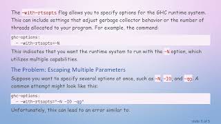 How to Properly Escape Multiple Parameters with -with-rtsopts in Haskell Stack