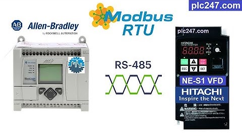 MicroLogix 1100 "Modbus RTU" Hitachi NE-S1 Tutorial