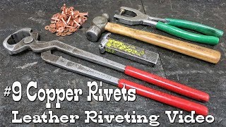 Leather Craft - #9 copper rivets - leather riveting video - Leatherworking Tools