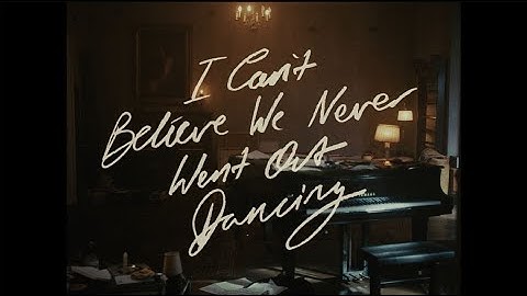 Sebastian Schub - I Can’t Believe We Never Went Out Dancing (Lyric Video)
