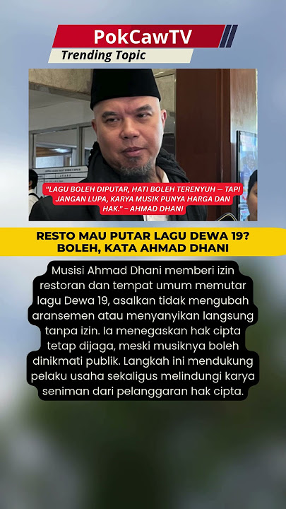 Ahmad Dhani Izinkan Restoran Putar Lagu Dewa 19