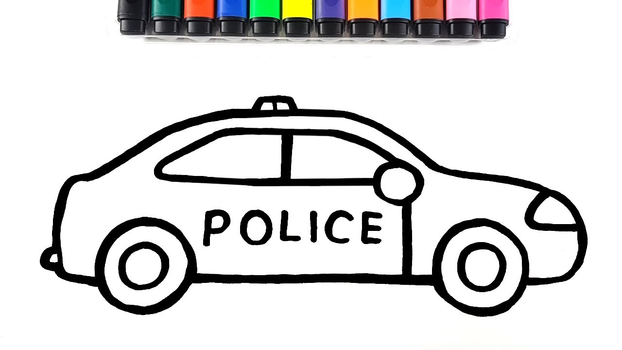 Desenhos de Carros de Policia PDF Pra Colorir Rapido