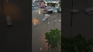 Downtown Livingston, Texas experiences severe flooding