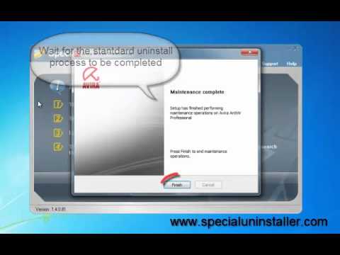 Use Special Uninstaller To Uninstall Avira Antivirus software