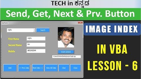 Excel VBA Tutorial in kannada: Add, Next, Prev & Search Buttons Simplified!| Lesson 6