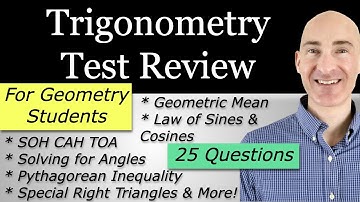 Trigonometry Test Review for Geometry Students