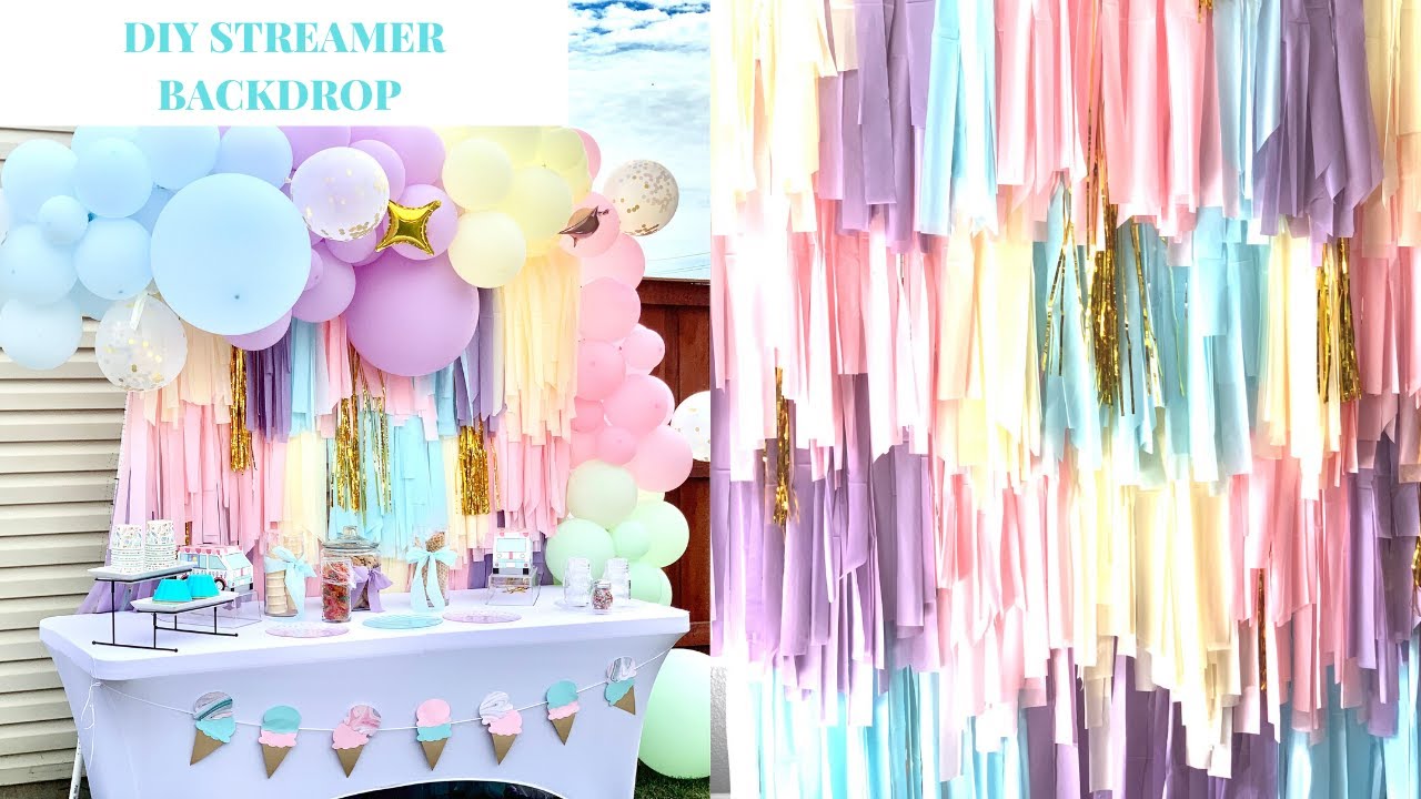 How to Make Ceiling Streamers  DIY Fringe Backdrop for Parties 