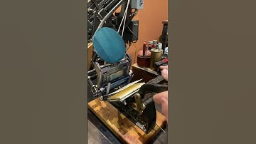 Making a 2 color letterpress print of a Christmas tree using a tabletop press - shorts version