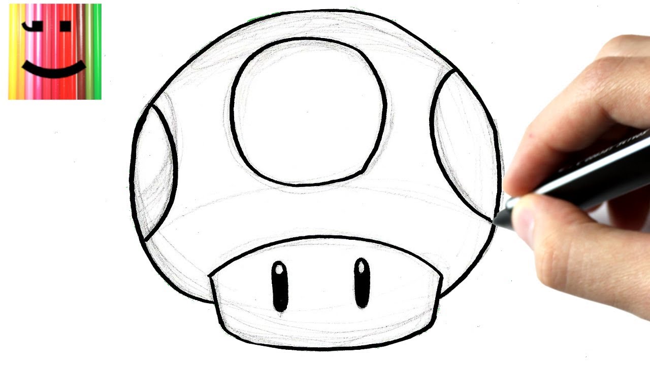 How To Draw Mario Mushroom Step By Step