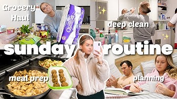 SUNDAY RESET ROUTINE | Grocery Shopping, Deep Cleaning & Meal Prep!