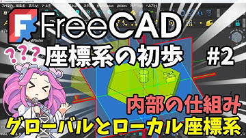 【３Ｄプリンター】FreeCAD座標系の初歩　＃２　グローバルとローカルの違い　座標の基準点と回転の仕組み【考察・検証】