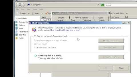 Server 2008, Windows 7: defragment a hard drive