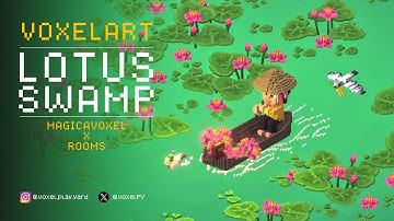 Voxel Art - Lotus Swamp - Magicavoxel Timelapse