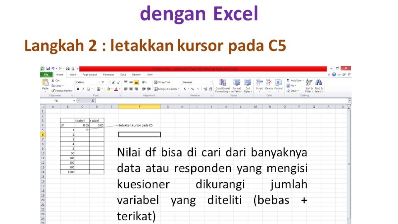 Membuat R Tabel Dengan Ms Excel Youtube