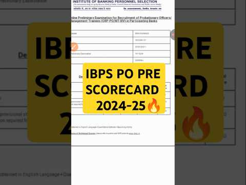 Ibps prelims scorecard